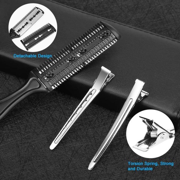 Professional Hair Cutting Scissors, YBLNTEK 9 PCS Barber Thinning Scissors Hairdressing Shears Stainless Steel Hair Cutting Shears Set with Cape Clips Comb for Barber Salon and Home