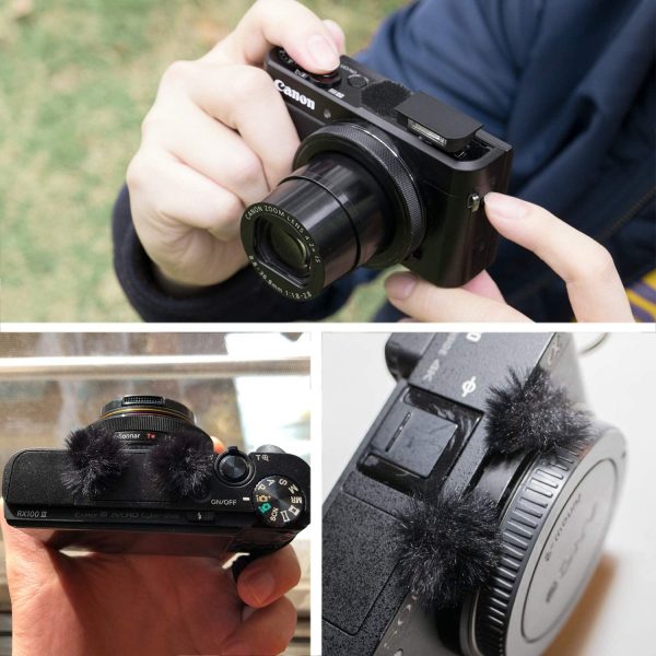 Camera Mic Windscreen, 8 PCS Fur Wind Muff Wind Cover for DSLR Built-in Microphone Outdoor Wind Filter by YOUSHARES - Image 2