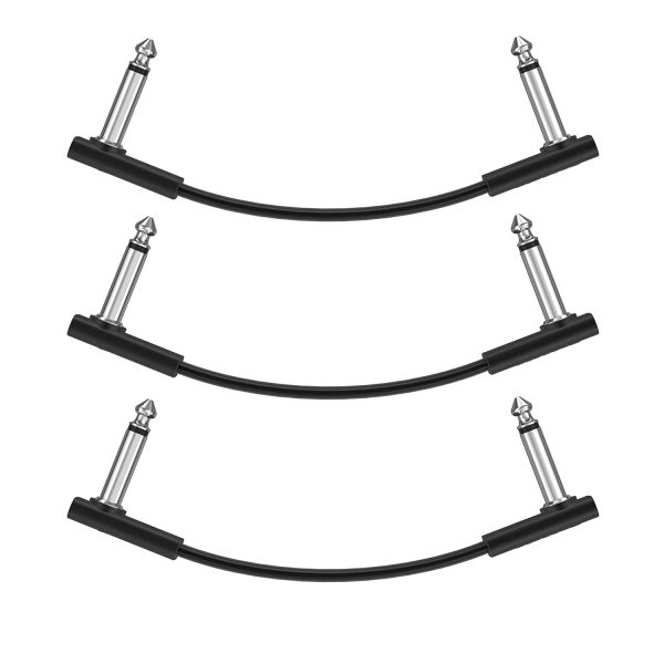 Donner 15cm Guitar Effect Pedal Cable Flat Patch Cable Black 3-Pack - Image 5