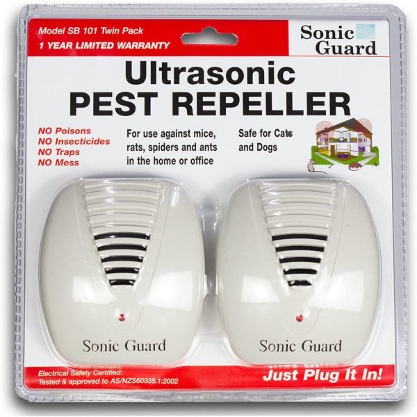 Sonic Pest Repeller Ultrasonic Twin Pack Mice Rat Ant Spider Vermin Control 240v - Image 2