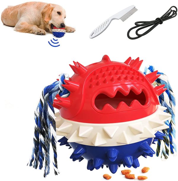 Dog Toys for Aggressive Chewers, Puppy Teething Chew Toys for Medium and Large Breeds with Food Dispensing Features (Ball) - Image 5