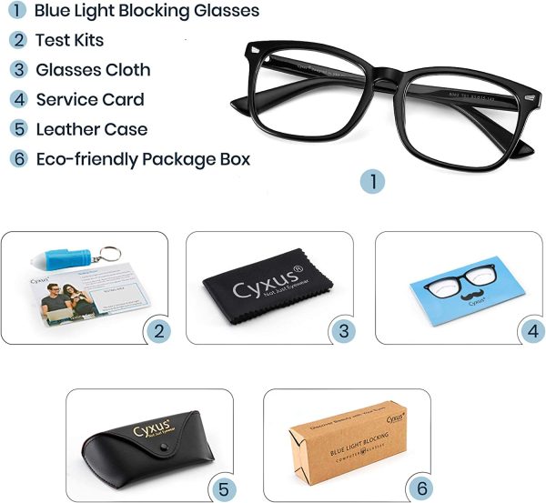 Cyxus Blue Light Blocking Glasses for Men/Women UV Filter Computer Gaming Eyeglasses Anti Eye Strain Headache Better Sleeping - Image 5