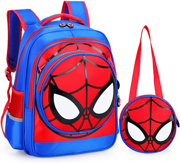 GLOOMALL Spiderman School Bags Boy Oxford cloth Vacation Travel backpack Spiderman Backpack