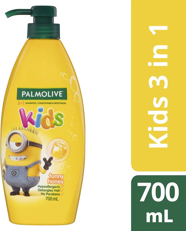 Palmolive Kids 3 in 1 Hair Shampoo, Conditioner and Body Wash 700mL, Minions Funny Honey, Hypoallergenic, Detangles Hair, No Parabens - Image 4