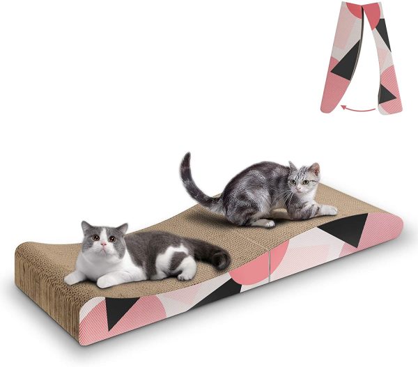 ComSaf Wave Curved Cat Scratching Pad, Foldable Cat Scratcher Cardboard, Corrugated Scratch Pad, Long Scratching Lounge Bed for Cat Kitten Kitty, Protecting Furniture, Reversible?? - Image 6