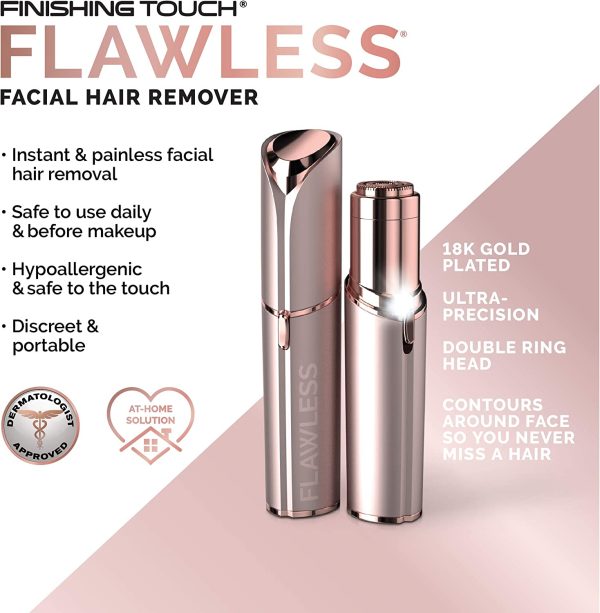 Finishing Touch Flawless Women's Painless Hair Remover, Blush/Rose Gold - Image 5