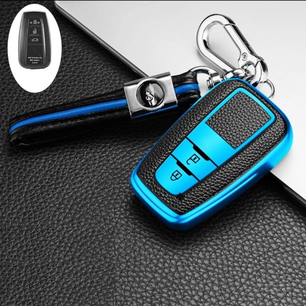 Car Key Fob Cover Keyring fit for Toyota CHR RAV4 Camry Corolla Prado Prius 2016 2017 2018 2019 2020 Accessories Keyless TPU Silicone Remote Key Case Keychain Key Holder 2 Buttons Blue - Image 5