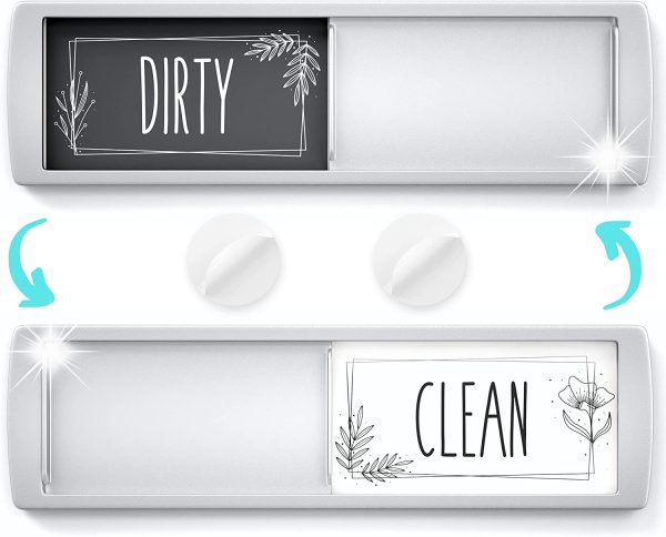 Stylish Clean Dirty Dishwasher Magnet Sign - Ideal Signs for Any Home or Office Kitchen - Nice Decor - Double-Sided Adhesives Included for Non-Magnetic Dishwashers, Laundry or Washing Machine - Image 4