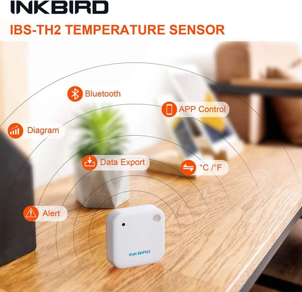 INKBIRD IBS-TH2 Bluetooth Smart Sensor Data Logger Cold-Resistant Thermometer Splash-proof Temperature Monitor with Alert, Calibration, Data Storage, Graph, Support iOS&Android, Ideal for Food Storage, Brewing, Reptiles Instrument - Image 5