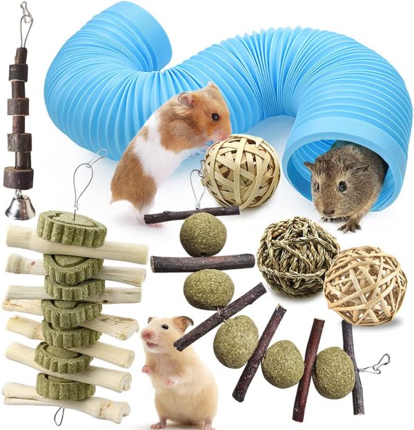 Changeary Guinea Pig Toys 7 Pieces Set-Rat Toys Rat Cage Accessories Adjustable Guinea Pig Tunnel Hamster Balls for Small Animals Playing, 7 Piece Set - Image 4