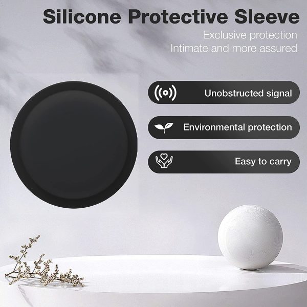 JIUJIU Silicone case for Airtag (2 Pack) Rugged Traceless Back Adhesive Sticker Cover for Clothes Toys valuables and Wallet, Anti-Scratch-Fall Protective Sleeve Holder for Apple Locator (Black) - Image 7