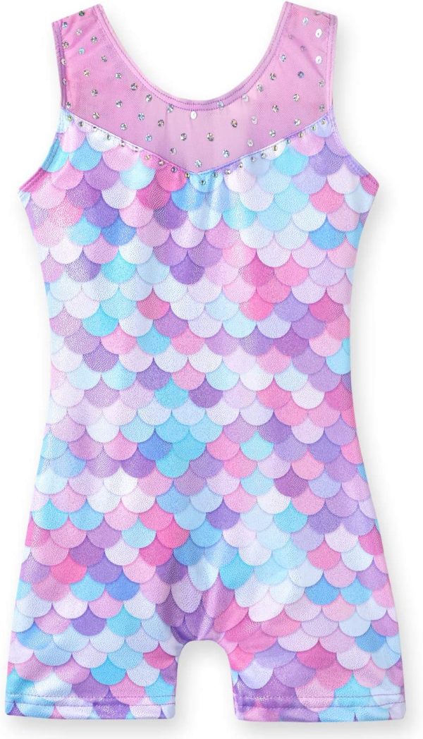 Leotards for Girls Gymnastics Unicorn Athletic Dance Wear Shiny Rainbow Blue Hotpink - Image 6