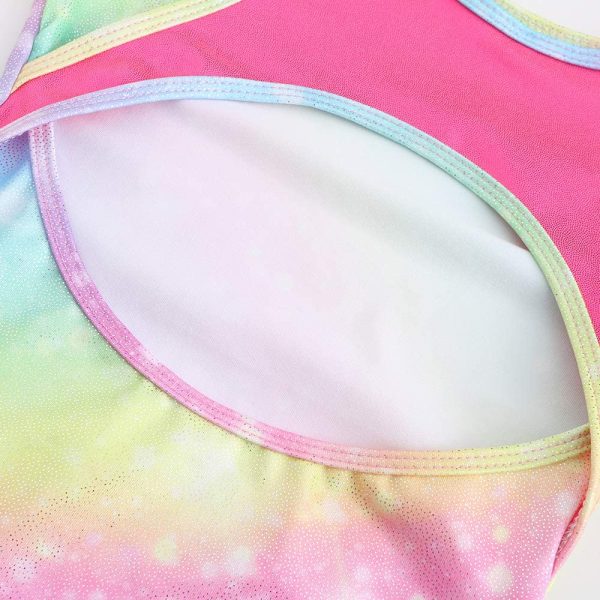 Sinoeem Gymnastics Leotards for Girls Sleeve/Sleeveless Rainbow Gradient Ballet Dancewea for 3-12 Years - Image 5