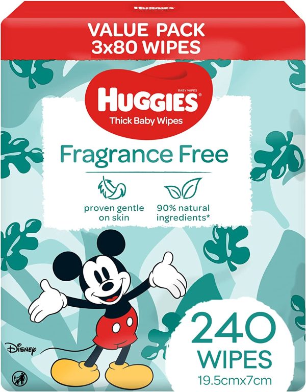 Huggies Baby Wipes Fragrance Free Value Bundle Pack (3x80 Pack) - Image 8