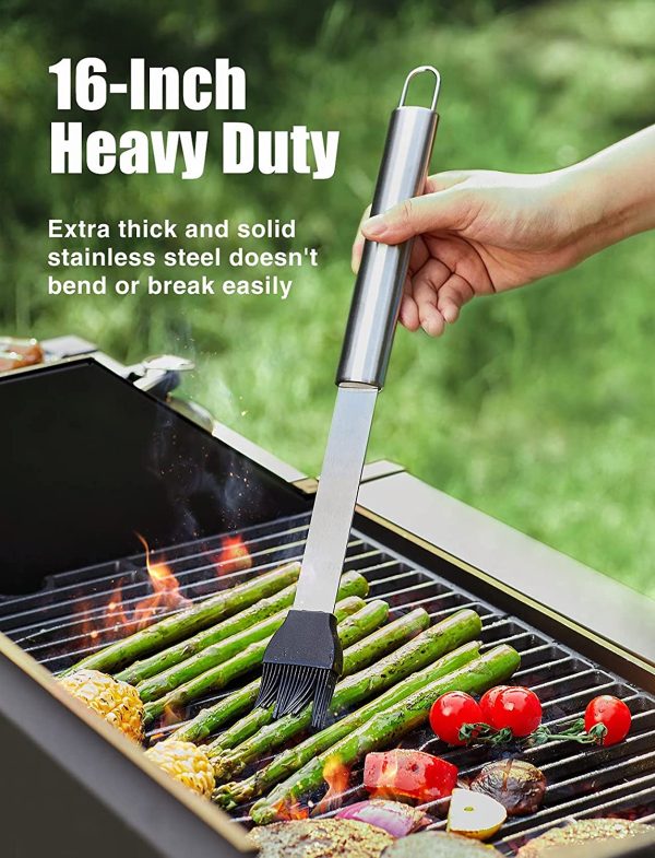 Stainless Steel BBQ Tool Set,Barbecue Grill Tool Set,(Large 40cm with BBQ Apron)BBQ Grill Kit,for Barbecue Indoor Outdoor,Party and Picnic,BBQ Grill Utensils Perfect Gift for Men and Women - Image 3