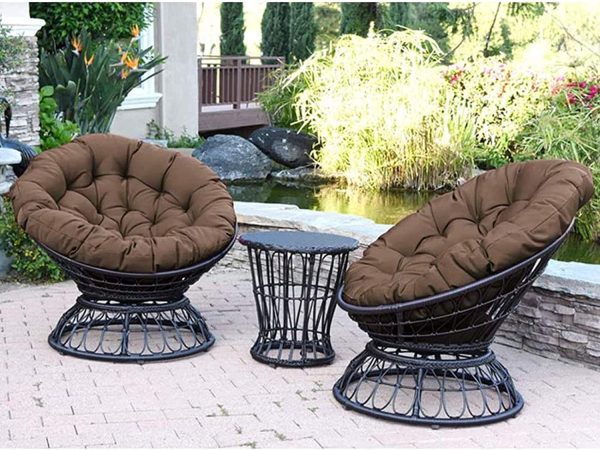 Overstuffed Rattan Papasan Chair Cushion Solid Color Round Thick for Hanging Beds Indoor or Outdoor Swing Rocking Chair Seats - Image 5