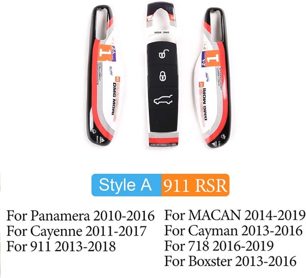 Car Key Case Keyshell Covers for Porsche Panamera??Cayenne??Macan??Boxster??Cayman??718 (911 RSR, Style A) - Image 4