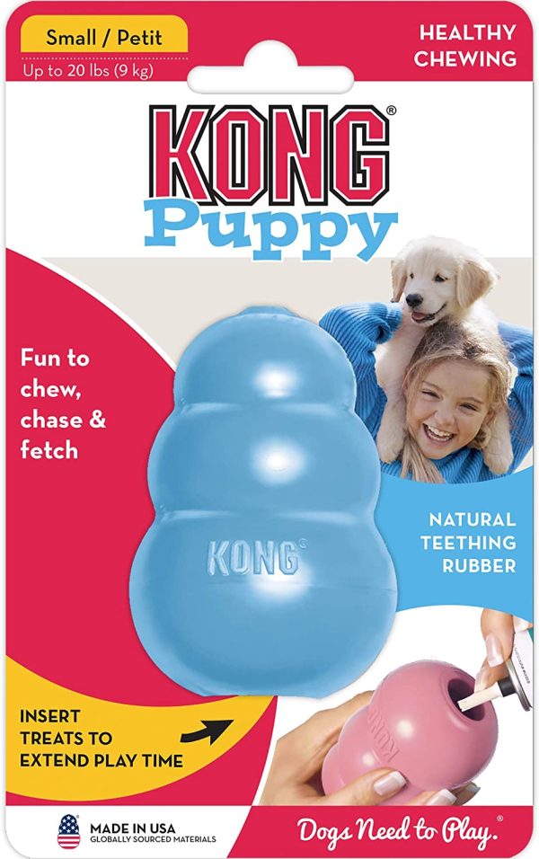 KONG - Puppy Toy - Natural Teething Rubber - Fun to Chew, Chase and Fetch (Colour May Vary) - for Small Puppies - Image 5