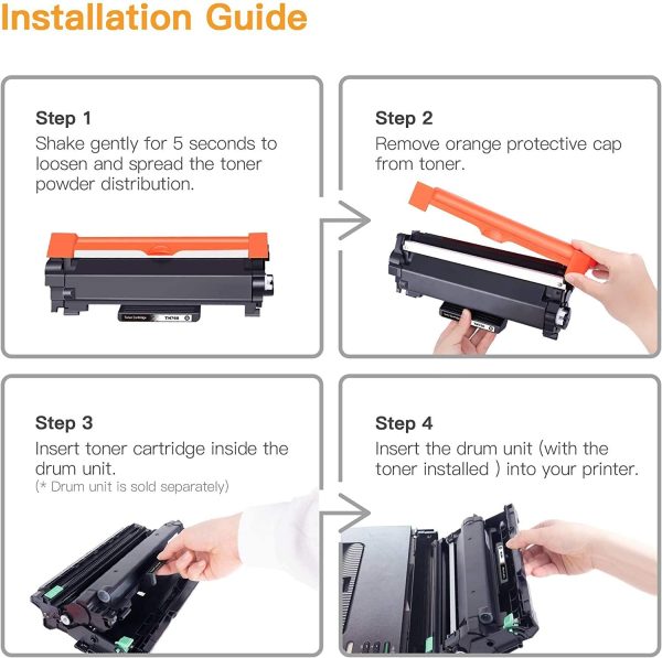 TN2450 TN-2450 with CHIP Toner Compatible for Brother HL-L2350DW MFC-L2750DW MFCL2710DW MFCL2713DW HLL-L2375DW(Black,1-Pack) - Image 6