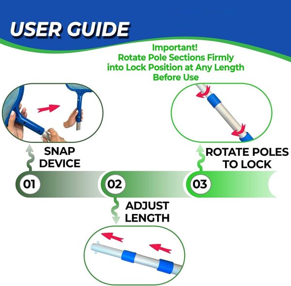 PALYINGMINDS Pool Skimmer Net with Pole (100 cm) | Hot Tub Spa Leaf Cleaner Net | Plastic Framed Fine Mesh Net | Easily Removes Leaves, Debris, Small Particles from Pools, Spas, Hot Tubs, Ponds - Image 5