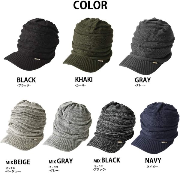 CHARM Mens Summer Knit Beanie Hat - Womens Slouchy Visor Cap Winter Baggy Slouch Knit - Image 5