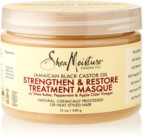 Shea Moisture Jamaican Black Castor Oil Strengthen and Restore Treatment Masque, 340 ml - Image 7