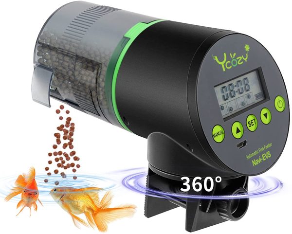 Ycozy Automatic Fish Feeder Rechargeable with USB Cable Moisture-proof Intelligent Electric Fish/Turtle Feeder for Aquarium & Fish Tank Intelligent Timer Fish Food Dispenser for Weekend / Vacation | Navi-EVS - Image 3