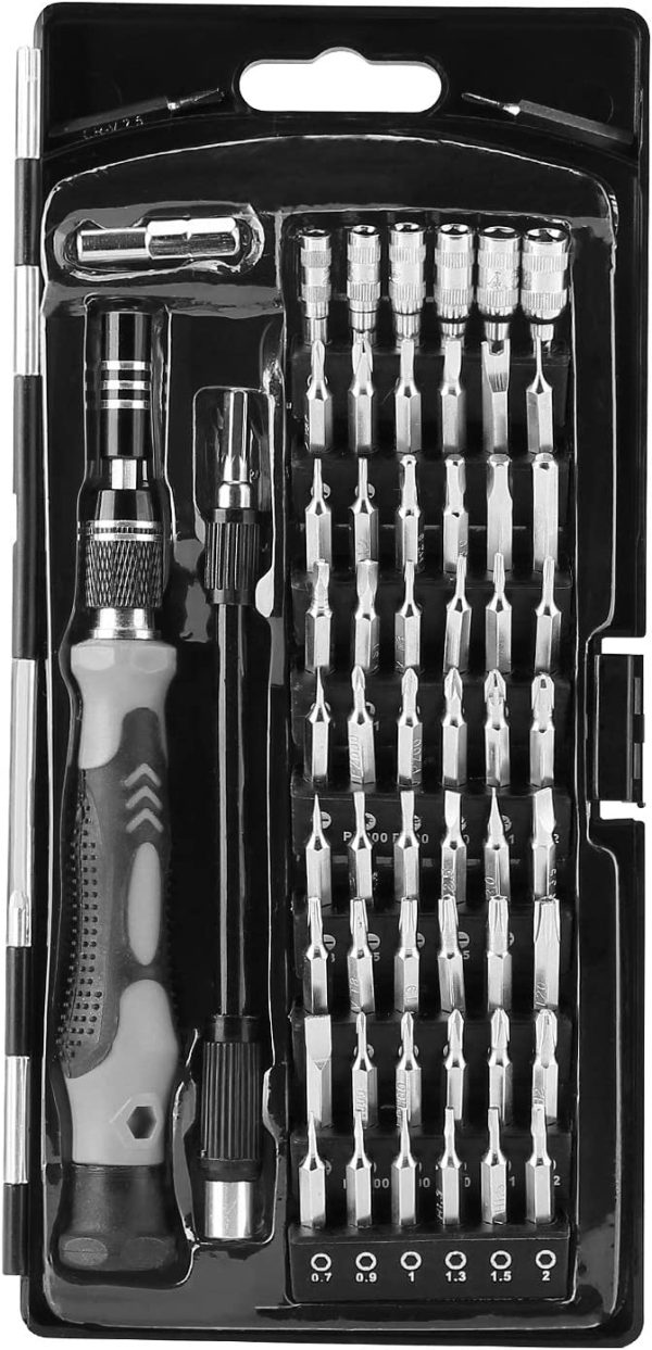 Precision Screwdriver Set, 60 in 1 with 56 Bits Magnetic Screwdriver Kit, Stainless Steel Professional Repair Tools Kit for Phone, Laptop, PC, Camera, Game Console, Glasses, and More ?CBlack - Image 3