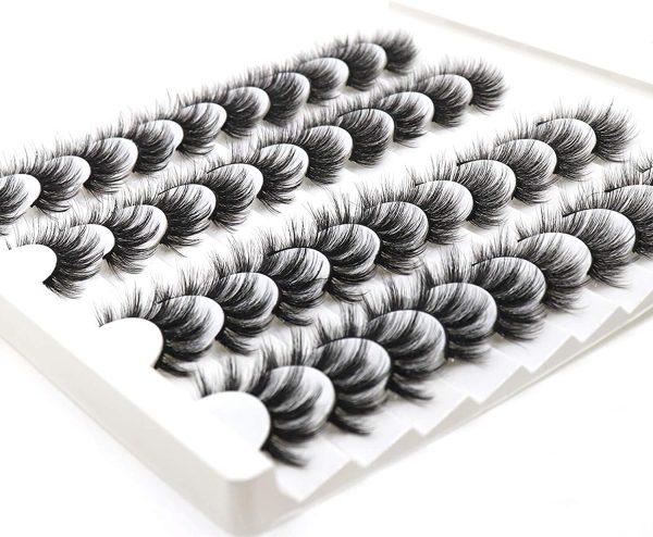 VGTE 6D False Eyelashes Handmade Faux Mink Lashes Professional Fake Eyelashes 4 Styles 20 Pairs Wispy Natural Reusable Eyes Lashes (6DXF08) - Image 6