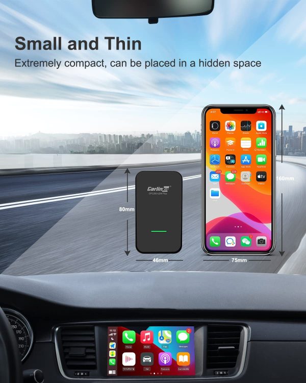 Carlinkit 2.0 Wireless CarPlay Adapter for Volkswagen 2016-17-18-19-20-2021 with Factory Wired CarPlay, Type C Design, Online Upgrade Adapter, iOS 13-14, Convert Factory Wired to Wireless CarPlay - Image 2