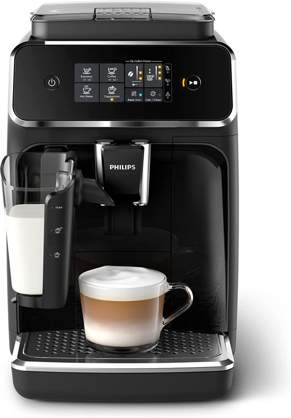 PHILIPS 2200 LatteGo Fully Automatic Espresso Coffee Machine: 3 beverage capability, touch display, 12-step grinder levels, 3 aroma settings and durable ceramic grinders, Black, EP2231/40 - Image 4