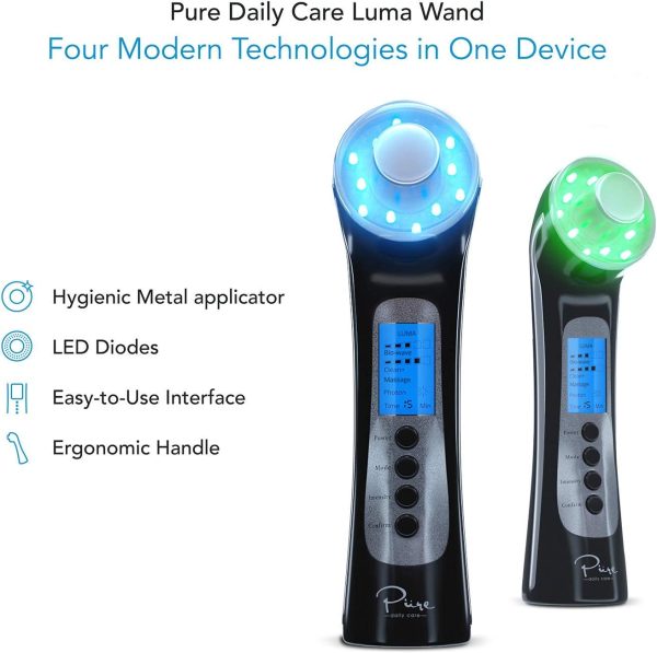 Pure Daily Care Luma - 4 in 1 Skin Therapy Wand - Ion Therapy LED Light Machine - Wave Stimulation- Massage - Anti Aging - Lift & Firm Tighten Skin Wrinkles - Image 5