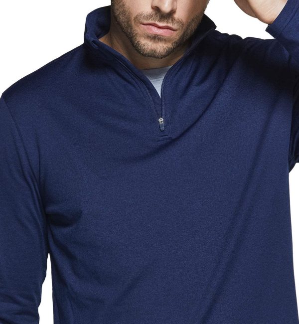 TSLA Men's Quarter Zip Thermal Pullover Shirts, Winter Fleece Lined Lightweight Running Sweatshirt - Image 6