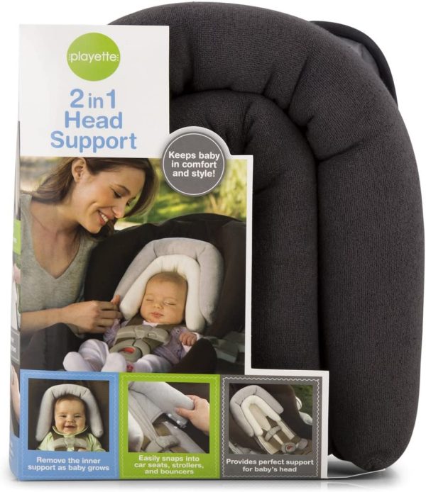 PLAYETTE 2 in 1 Head Support, Charcoal - Image 3