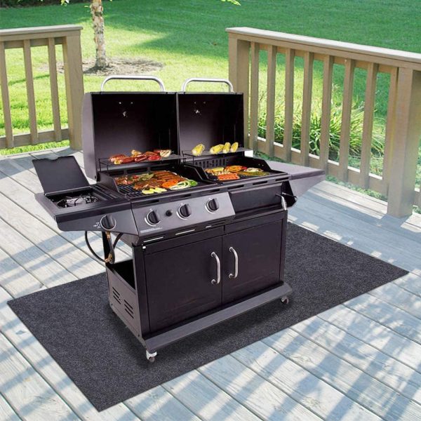 Gas Grill Mat,BBQ Grilling Gear for Gas/Absorbent Grill Pad Lightweight Washable Floor Mat to Protect Decks and Patios from Grease Splatter,Against Damage and Oil Stains (36"×47") - Image 2