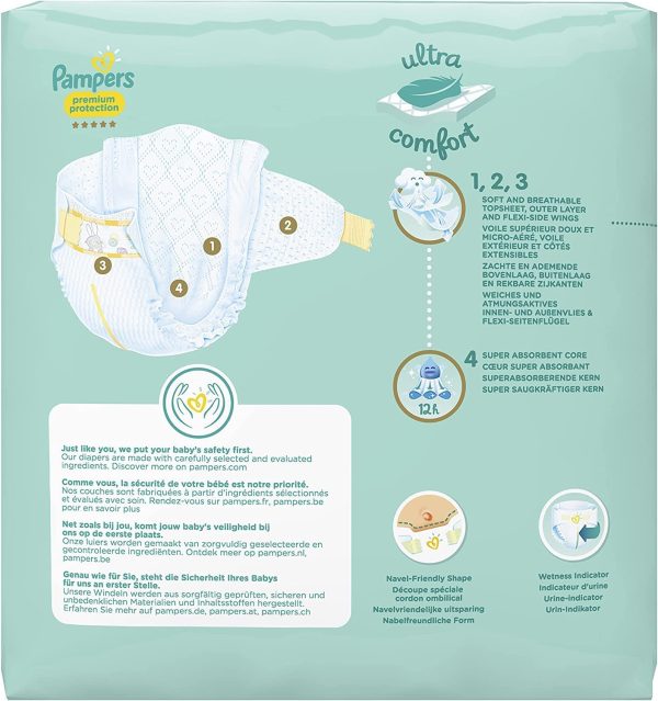 Pampers Premium Protection, Size 1 Newborn (2kg to 5kg), 22 Nappies, For Unbeatable Skin Protection - Image 4