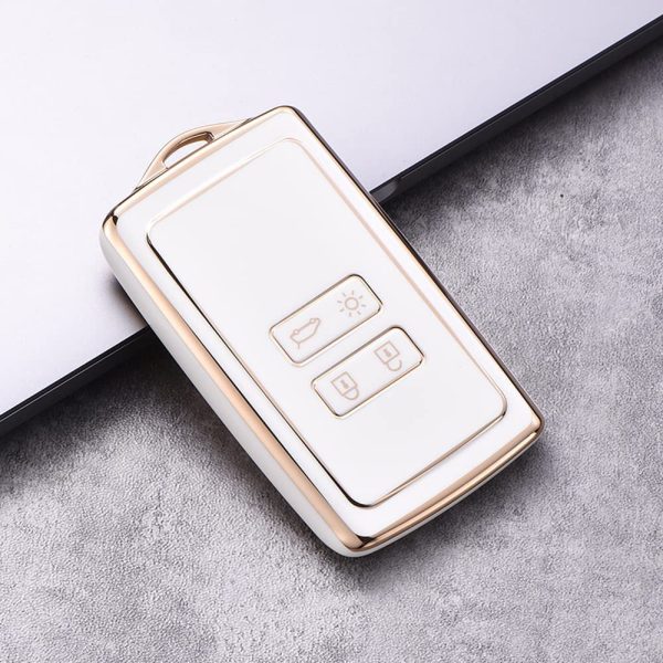 Car Key fob Cover fit for Renault Arkana Megane Espace Scenic Laguna koleos Clio Master Bus Zoe Key case TPU Key Holder Keyring Key Shell Keychain Protective Accessories Beige - Image 3