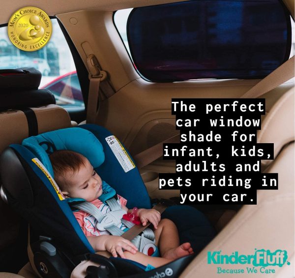 kinder Fluff Car Window Shade (4 Pack)-The Only Certified Car Sun Shades Proven to Block over 99% UVA & UVB. SPF 100 for Maximum Sun Protection-Mom's Choice Gold Award Winning Car Accessories For Baby - Image 6