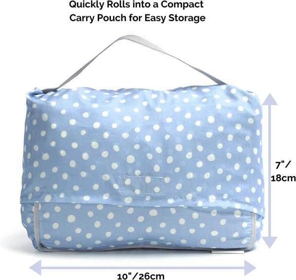 Suessie Shopping Trolley Cover for Baby or Toddler - 2-in-1 Highchair Cover - Compact Universal Fit - Modern Unisex Design for Boy or Girl - Includes Carry Bag - Machine Washable - Fits Restaurant High Chair (Blue Dots) - Image 5