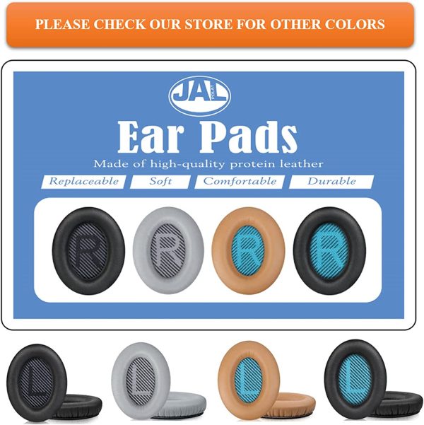 JALPolat? Replacement Ear Pads Cushion for Bose Quiet Comfort 35 (QC35), QuietComfort 35 II (QC35 II) Headphones, - Earpads Compatible with QC35 & 35 ii / QC15 / QC25 / QC2 / AE2 / AE2i / AE2W / SoundLink & SoundTrue ?C Comfortable Memory Foam, Soft & Long Lasting (Black) - Image 8