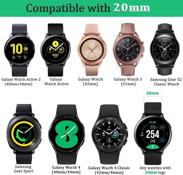 Meliya Metal Band Compatible with Samsung Galaxy Watch 4 Band 44mm 40mm, Galaxy Watch 4 Classic Band 46mm 42mm, 20mm Stainless Steel Band Replacement for Samsung Galaxy Watch 4 Women Men - Image 5