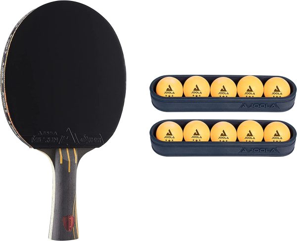 JOOLA Infinity Overdrive Ping Pong Paddle and Table Tennis Sets - Racket with Carbon Kevlar Technology & Double Black Extreme Speed Rubber - Ping Pong Set Includes 10 3 Star Ping Pong Balls & Holder - Image 2