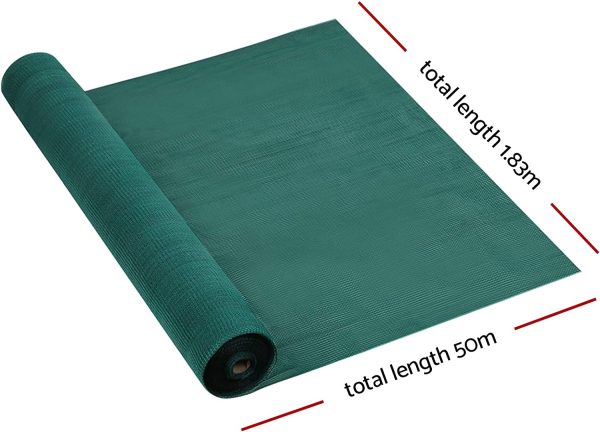 Instahut 1.83 x 50m Sunblock Shade Cloth 80% UV Resistant Privary Screen Heavy Duty Cmomercial 80GSM Shade Sail for Outdoor Patio Lawn Fence Greenhouse Flower Plants-Green - Image 8