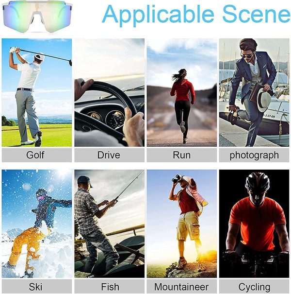 Polarized Cycling Sunglasses Double Wide Polarized Mirrored for Running Golf Fishing Hiking Baseball Running Glasses for Cycling Men Women