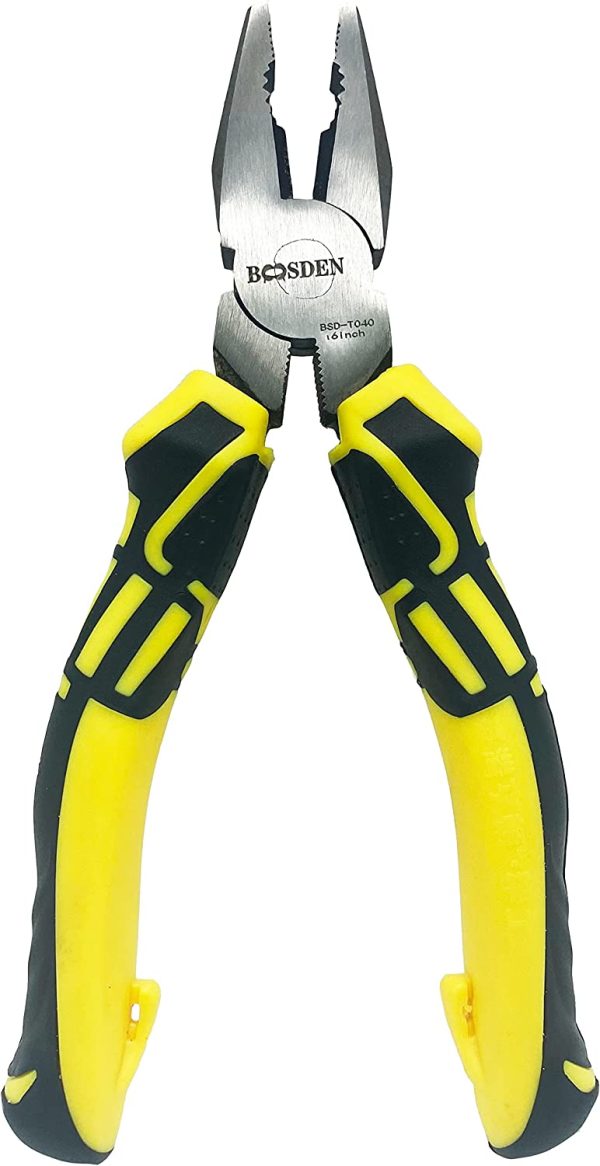 BOOSDEN Linesman Pliers, 6 Inch, High Leverage Lineman's Pliers, Combination Pliers, Electrical Pliers,Side Cutter Linemans Pliers - Image 4