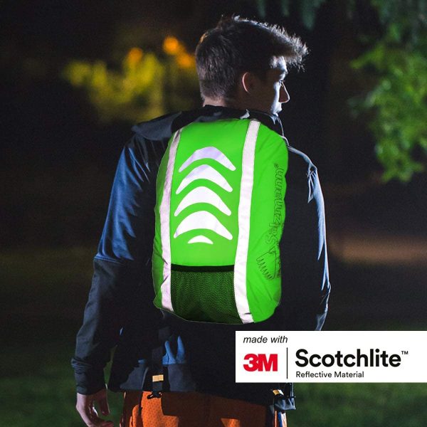 Salzmann 3M Reflective and Waterproof Backpack Cover - Made with 3M Scotchlite - High Visibility Raincover for Rucksacks - Image 4