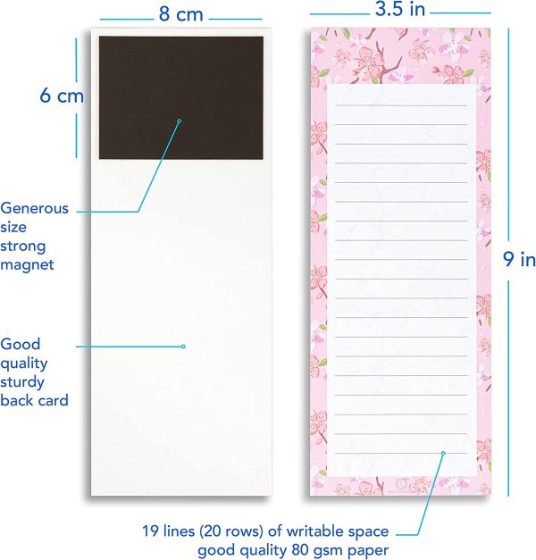 Magnetic Notepads, 2-Pack 60 Sheets Per Pad 3.5?? x 9??, for Fridge, Kitchen, Shopping, Grocery, to-Do List, Memo, Reminder, Note, Book, Stationery, (OrigamiNotes Deep Ocean) - Image 4