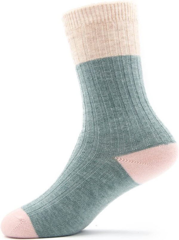 Girls Wool Socks Kids Crew Seamless Winter Warm Socks - Image 7