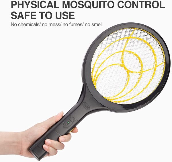 mafiti Electric Fly Swatter, Fly Killer Bug Zapper Racket for Indoor and Outdoor Pest Control, 2AA Batteries not Included (1-Pack Yellow) - Image 6