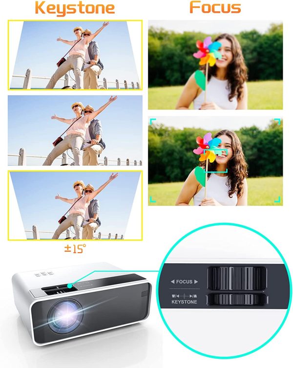 Mini Projector for iPhone,  WiFi Movie Projector with Synchronize Smartphone Screen, 1080P HD Portable Projector Supported 200" Screen, Compatible with Android/iOS/HDMI/USB/SD/VGA??White?? - Image 4